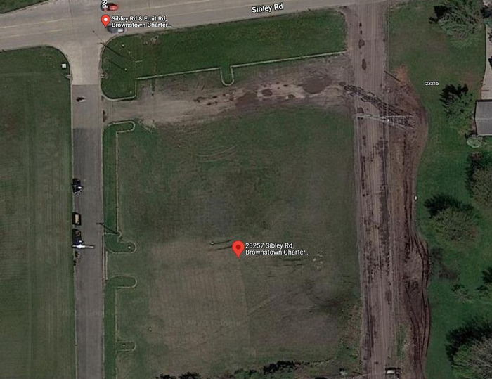 Brownstown Strip Mall (Built but Never Opened) - Current Aerial Map
